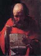 LA TOUR, Georges de Saint Jerome Reading sg oil painting artist